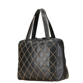 シャネル ワイルドステッチ ココマーク ハンドバッグ ブラック ラムスキン レディース CHANEL 【中古】